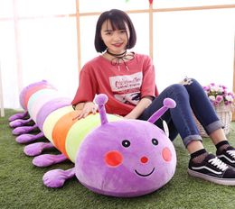 Dorimytrader Kawaii Soft Caterpillar Plush Sleeping Pillow Doll Huge Stuffed Colorful Anime Toys for Children Gift Decoration DY506802969