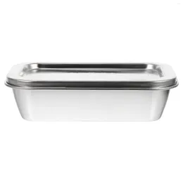 Dinnerware Sets Stainless Steel Storage Box Dishes Lunch Butter Serving Containers Holder Crisper