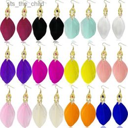 Dangle Chandelier Bohemian Pingente Brincos Vintage Moda Longa Colorida Pena Brincos Mulheres Praia Férias Mulheres Jóias Acessórios GiftsC24326