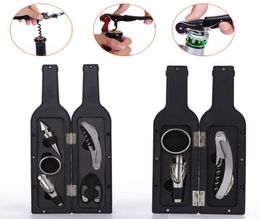 Wine Bottle Corkscrew Opener Set 3pcs 5pcs BottleShaped Holder Bottle Opener Stopper Pourer Kits Accessories Wine Tools OOA53153601583