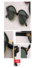 new Retro Classic Vintage Round Sunglasses Men Brand Designer circle Sun Glasses Women 4246 top quality green lens Eyewear Driving3413093