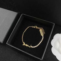 Original designer Girls women letter bracelets elegant Love 18K Gold Bangles Y charm bracelet Fashion Jewelry Lady Party MGLRP