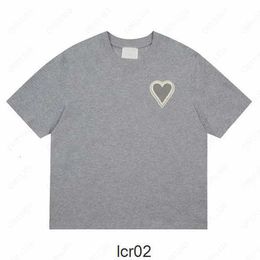 Designer t Shirt Top Men Women Summer Short Sleeve Tees Heart Embroidery Tee Comfortable Mens Couple T-shirt Love Pattern Casual Amis 100% Cottonjfh8