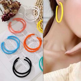 Hoop Huggie 1 pair of acrylic round earrings fun round Jewellery earrings popular accessory decoration 240326