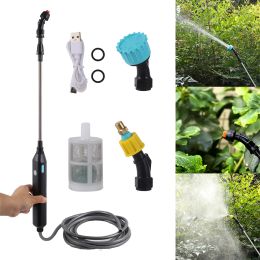 Sprayers Automatic Electric Sprayer Kit Portable Spray Gun Rechargeable Telescopic Handle With 3 Nozzles Garden Lawn Irrigation Sprinkler