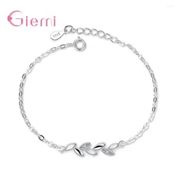 Link Bracelets Statement 925 Sterling Silver For Women Leaves Branch Design Concise Korean Trend Bracelet Daily Jewellery