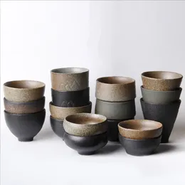 Cups Saucers Vintage Straight Tea Cup Drinkware Ceramic Coffee Mug Coarse Pottery Breakfast Retro Simple Teacups Decor Crafts