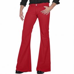 men's Retro Disco Flared Pants Loose Stretch Vintage Trousers Fit Flared Comfortable Retro Stretch Twill Men'S Trousers N350#