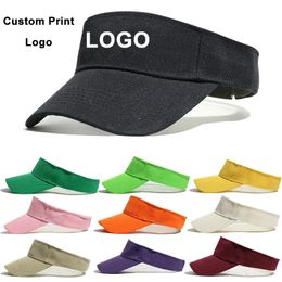 Men Women Summer Sun Visor Cap Sports Golf Cap Custom Print Text Team Hats Unisex Adjustable Sunshade Hat Visor Gorras 240314