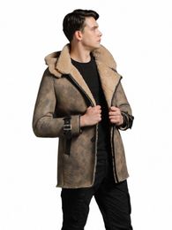 men's Shearling Jacket Sheepskin Coat Motorcycle Coat Fur Parka Flight hoodies Jacket B3 classic cool Aviator Jacket L1rw#