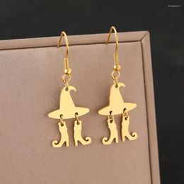 Dangle Earrings Stainless Steel Europe And The United States Witch Hat Creative Funny For Women Jewelry