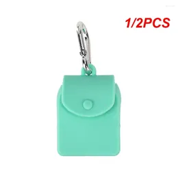 Storage Bags 1/2PCS With Carabiner Multifunctional Bag Convenient Straw Brush Box Simple Design Silicone Wallet
