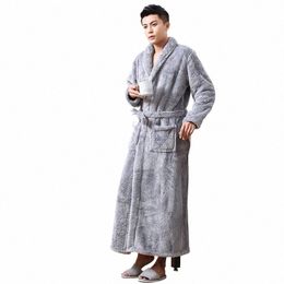 coral plush men's m extra thick extended nightgown Bath home bathrobe Bathrobe Bathrobe home Pyjamas Plush robe a8mF#