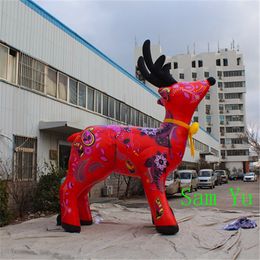 5m 16.4ft High Quality Colourful Inflatable Deer With Airblower For 2024 Advertising Christmas Inflatable Stage Event decoration