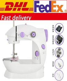 DHL Mini Handheld Pedal Sewing Machines Dual Speed Double Thread Multifunction Electric Tread Rewind Sewing Machine FY70437925343