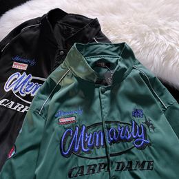 Fashion Men's Jackets Letter Embroidery Loose Racer Casual Streetwear Fashion Coat Varsity Unisex Baseball