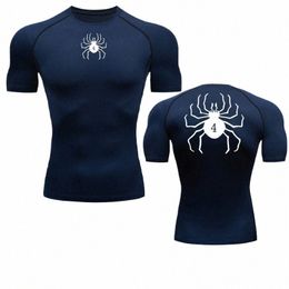anime Hunter X Hunter Compri Tshirt Quick Dry Running Gym Fitn Tight Sportswear Summer Breathable Spider Short Sleeve 48zH#