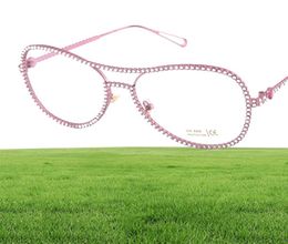 clear lens glasses New sunglasses ladies trend flat mirror New rhinestone ladies trend flat mirror Europe and America Big brand an8103273