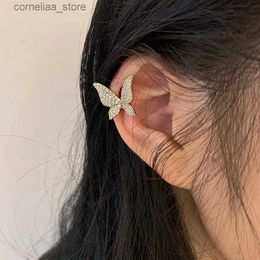 Ear Cuff Ear Cuff Fashionable sparkling zirconia butterfly earrings suitable for girls 1 piece without perforated ear sleeves ear hooks party wedding jewelry gifts