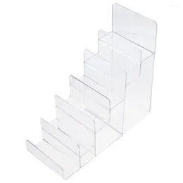Jewelry Pouches Transparent Clear Display Risers Durable Acrylic 6 Tiers Handbag Purse Shelf Wallet Holder Stand Sunglasses