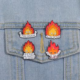 FIRE DEMON Enamel Pins Custom She Likes My Spark Brooches Lapel Badges Anime Jewellery Gift for Kids Friends