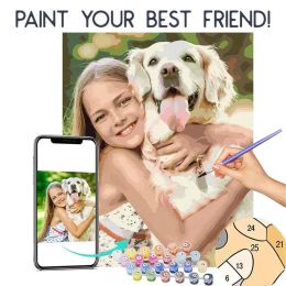 Craft Custom Paint by Numbers Dropshipping Vip Diy Kit Oil Portrait From Photo on Canvas