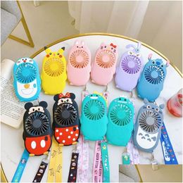Fans Wholesale And Retail Portable Mini Small Fan Usb Cute Three-Nsional Cartoon Mobile Phone Holder Summer Antipyretic Drop Delivery Dhqd6