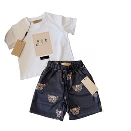 Designer Brand Kids T-Shirt Shorts Set Boys New Styles Bear Print Short Sleeves Shorts Two-Piece High Quality Kid Clothing Size 100Cm-15 1425