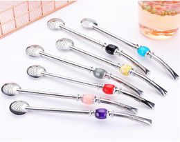 Pipe Spoon Straw Stainless Steel Straw Tube Bombilla with Clean Brush White Box Packing1556053