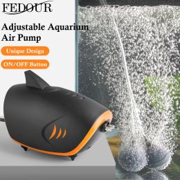 Accessories FEDOUR 4W/6W Aquarium Air Pump Ultra Silent Adjustable Powerful Oxygen Pump Compressor for Large Fish Tank with Accessories