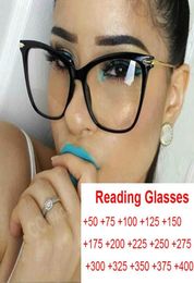 Sunglasses Fashion Cat Eye Womans Reading Glasses Prescription Lens Oversized Women Transparent Elderly Readers Eyeglasses FramesS1349049