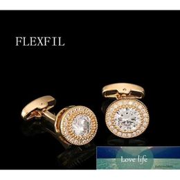 Cuff Links flxfilshirt cufflinks for men039s brand buttons cuff links gemelos crystal wedding abotoaduras jewel4410646 Q240508