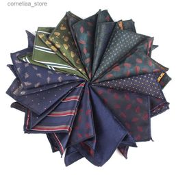 Handkerchiefs New Stripe Pocket Square Mens Set Chest Towel Hanky Wedding Hanky Mens Handle Chief Flower Pocket Towel Y240326