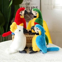 Plush Dolls 25cm Lifelike Parrot Plush Toy Simulation Macaw Doll Cartoon Stuffed Bird Animal Plush Doll Birthday Gift for Kids Home Decor T240325