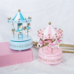 Boxes YOZWOO New Cake Decoration Carousel Christmas Music Box Music Box Send Girls Birthday Gifts Creative Baking Decorations