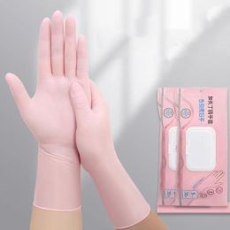 Gloves Nitrile Gloves Disposable 30 Pack Pink Latex Powder Free Gloves NonSterile Cleaning Food Kitchen Salon Beauty Household Gloves