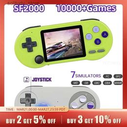 Portable Game Players SF2000 handheld 3-inch I screen portable mini video game console with built-in 10000+games suitable for SNES GBA Sega children Q240326