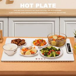 Table Mats Electric Warming Tray With Adjustable Temperature Folding Placemat Silicone Fast Heating For Home Buffets Restaurants