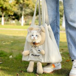 Carriers Pet Canvas Handbag Portable Cat Dog Cute Fun Carrier Bags Soft Pet Carriers Outgoing Travel Pets Handbag