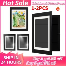 Frame 2PCS Children Art Frames Magnetic Front Opening Art Frame For Poster Photo Drawing Paintings Pictures Kid Toy Display Home Decor