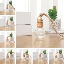 Car Hanging Glass Bottle Empty Perfume Aromatherapy Refillable Diffuser Air Fresher Fragrance Pendant Ornament LT867