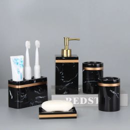 Holders Marble Stripe Resin Toothbrush Holder Base Multifunctional Toothpaste Holder Portable Organizer Case Bathroom Accessories