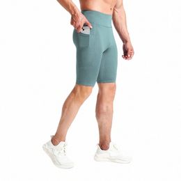 men Compri Sport Shorts Breathable Pocket Gym Shorts Quick Dry Training Basketball Shorts Casual Running Streetwear Q9Au#