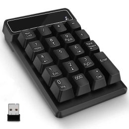 Keyboards Portable Number Pad Mini USB 2.4GHz 19Key Financial Accounting Numeric Keypad Keyboard Extensions for Laptop Desktop Notebook