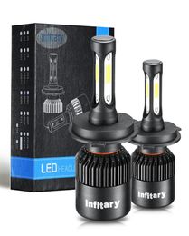 2Pcs Infitary Car Headllight H7 LED Bulb H4 H1 H3 H11 HB3 9005 9007 72W 8000LM 6500K 12V24V Auto Headlamp Lamps Black7092229