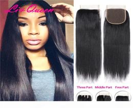 Weaves closure Human hair Straight 4x4 lace closure Mongolian virgin hair Cheap clousures online selling on dhgate From lique2364046