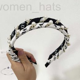 Headbands designer Fashionable P Family Hair Hoops Handmade Woven Bead Headband Wide Edge Press Release Art Card Elegant Accessories for Women 64J0