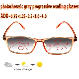 Sunglasses Pochromic Gray Progressive Multifocal Reading Glasses Ladies Woem Ultralight Black Frame 1.0 1.5 1.75 2.0 2.5 3 3.5 4