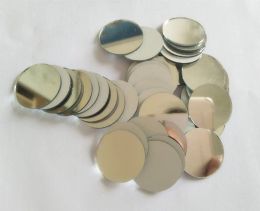 Stickers 100PCS Glass Round Mirror Mosaic Tiles Round Glass Mirror Craft Mirrors DIY Accessory (1") 25.4MM