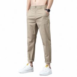 stretch Casual Pants Men Slim Fit Lightweight Straight Trousers Summer Quick Dry Sports Joggers Butt Down Solid Khaki Pants K7jn#